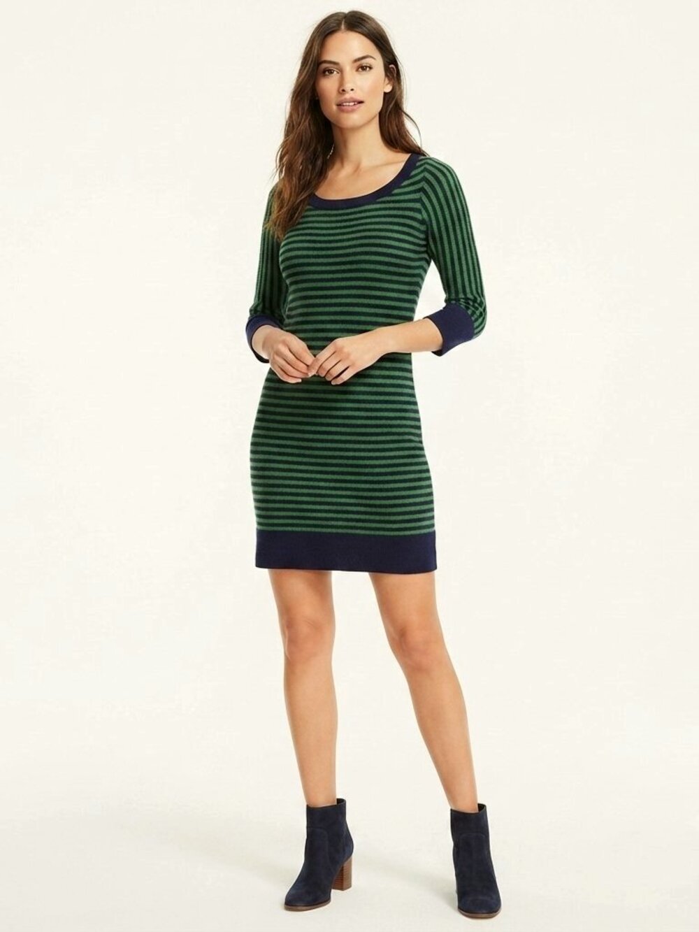 Juicy Couture Striped Cashmere Blend 3/4 Sleeve Mini Dress- Sz. Sm